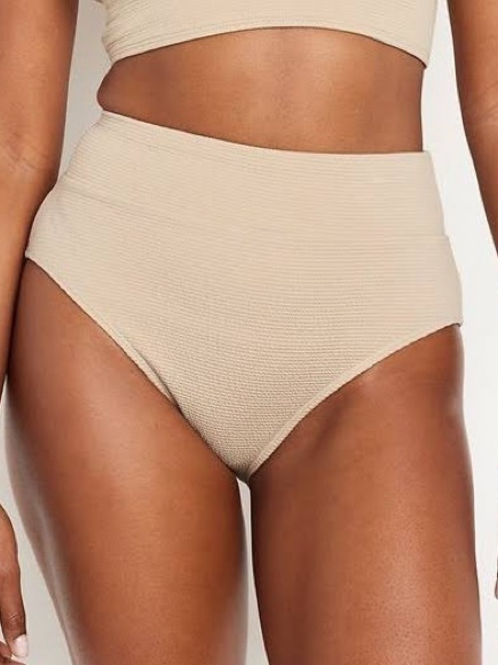 Old Navy Women 3X Textured Tan High-Waisted French-Cut Bikini Swim Bottoms NWT - Picture 1 of 8
